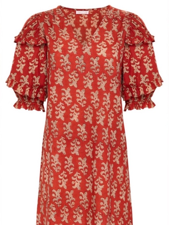 Anna Cate Dresses & Skirts - Anna Cate Rose Puff Sleeve Dress in Rust